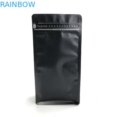 Kundenspezifisches Druck-Matt Black Aluminum Foil 250g 1kg 12oz mit flacher unterer Kaffee-Tasche mit Reißverschluss