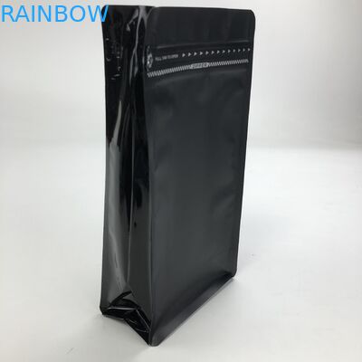 Kundenspezifisches Druck-Matt Black Aluminum Foil 250g 1kg 12oz mit flacher unterer Kaffee-Tasche mit Reißverschluss
