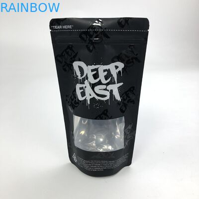 Kundenspezifisches Druck-Matt Black Aluminum Foil 250g 1kg 12oz mit Reißverschluss stehen herauf Beutel mit klarer Fenster-Tasche