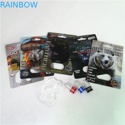 Sexuelle Verbesserungs-Pillen, die maximale 150K 3D Blasen-Karten des Nashorn-mit Papierkasten für Pulver-Sex-Kapsel verpacken