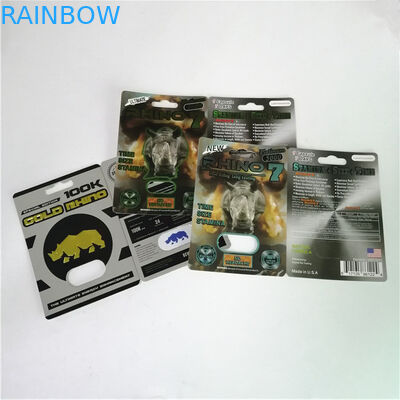 Schwarzer Panther-/Mamba-/männliche Verbesserungs-Pillen-sexuelle Energie-Kapsel des Nashorn-V7, die Karten der Blasen-3D mit Papierkasten verpackt