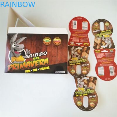 Sexuelle Verbesserungs-Pillen, die maximale 150K 3D Blasen-Karten des Nashorn-mit Papierkasten für Pulver-Sex-Kapsel verpacken