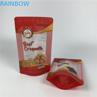 Steht das stoßartige Rindfleischverpacken des Miniplätzchenimbisses der quantität digitalen Druckoben Reißverschlusstasche mit klarem Fenster