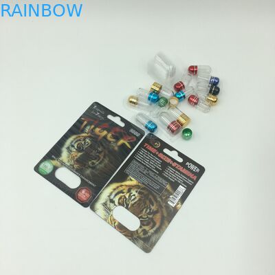 Sexuelle Energie-Kapsel, die Blasen-Karten CMYK 350g 3D verpackt