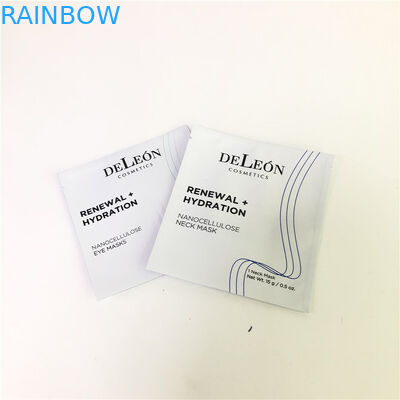 Flaches weißes Beispielkleines Kissen-Beispielsahneverpackentasche Masken-Tasche Customzed kosmetisches