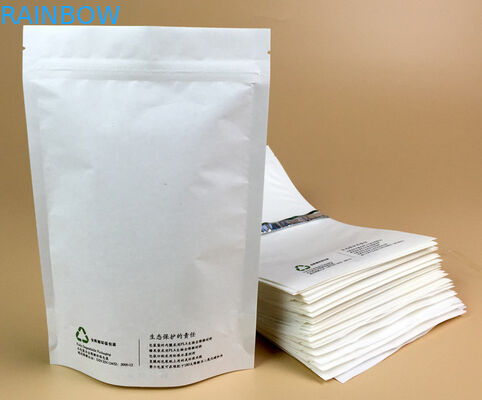 Nahrungsmittelgrad-biologisch abbaubare quadratische Unterseiten-Keil-Kaffee-Tee-Kraftpapier-Beutel-Plastik-Tasche mit Tin Tie For Popcorn Packa