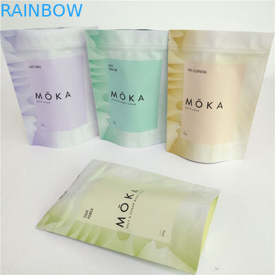 Farbenreiches Druckkörperpeeling 200g stehen oben Beutel-Aluminiumfolie-leere Kaffee-Tasche mit Reißverschluss