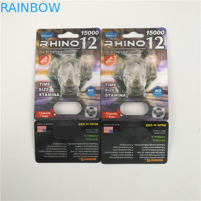 Steifer Rox männlicher Karten-Schaukarton des Verbesserungs-Pillen-Nashorn-69 der Blasen-3d