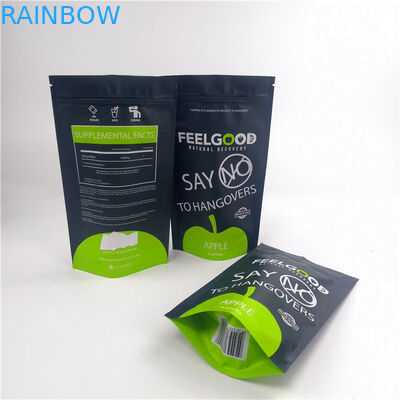 Imbiss-Nahrung Plastik 110mic machen stehendes Beutel kundengebundenes Logo Reißverschluss zu