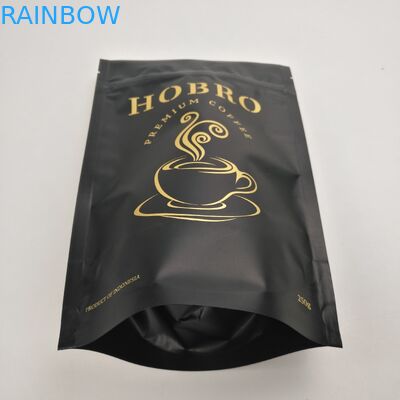 Stehen Sie oben Matt Black Laminated Aluminum Foil-Zipverschluss-Kaffee-Verpackentaschen-Kaffee Bean Packaging Bags With Valve