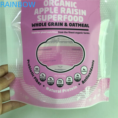 Glatter Oberflächen-Stand herauf Verpackentaschen fertigte Taschen mit Fenster für das Verpacken der Lebensmittel besonders an