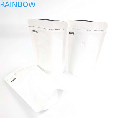 Soem-Gewohnheit 1/8 Unze weißer Logo Size Resealable Aluminum Foil 120 Mikrometer Kraftpapier-stehen oben Verpackenbeutel