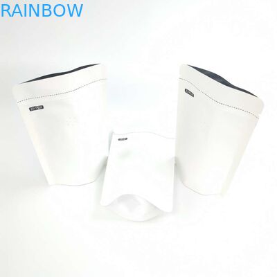 Soem-Gewohnheit 1/8 Unze weißer Logo Size Resealable Aluminum Foil 120 Mikrometer Kraftpapier-stehen oben Verpackenbeutel