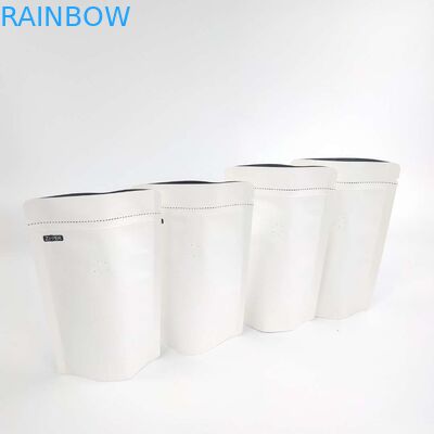 Soem-Gewohnheit 1/8 Unze weißer Logo Size Resealable Aluminum Foil 120 Mikrometer Kraftpapier-stehen oben Verpackenbeutel