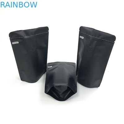 Logo Size Resealable Aluminum Foil-Stand Soems kundenspezifischer Schwarz-250G oben mit Entgasungsventilen für Kaffee Bean Packaging Pouch
