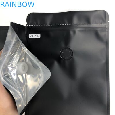 Logo Size Resealable Aluminum Foil-Stand Soems kundenspezifischer Schwarz-250G oben mit Entgasungsventilen für Kaffee Bean Packaging Pouch