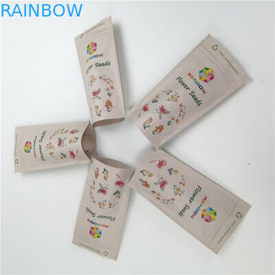 Kundengebundener 100% biologisch abbaubarer Kraftpapier-Winkel des Leistungshebels bauscht sich mit wiederversiegelbarem Reißverschluss für Kauen-Gummi