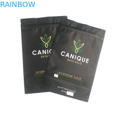 Geruch-Beweis sackt Nahrungsmittelgrad-Reißverschluss einsackt trockene Badesalz-Plastik-Tasche des Blumensamen-metallische glänzende silberne kundenspezifische Logo-16OZ ein