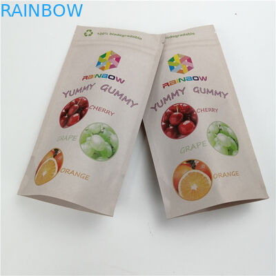 Kundengebundenes Kraftpapier 100% für Tweed-Blatt-Taschen-Indica/Sativataschen-wiederversiegelbare Beutel