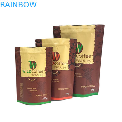 250g 500g 1kg Matte Finish Foil Lined Stand herauf Reißverschluss-Verpackentasche für das Kaffee-Verpacken