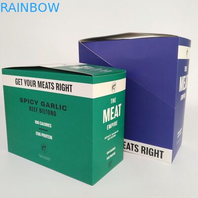 Kundenspezifische gefaltete Rindfleisch-Ruck-Verpackenenergieriegel-Imbiss-Papierdruckkästen des Pappeinzelhandels-Schaukarton-200G