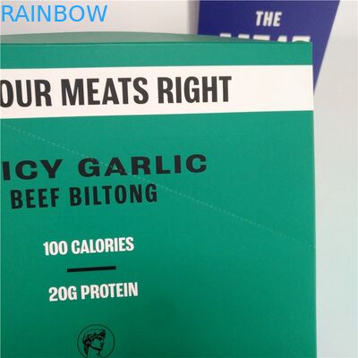 Gewohnheit kleines Trockenfleisch- vom Rindpappdruckpapier packt Kraftpapier-Kasten für Imbiss-Energieriegel-Schaukarton ein