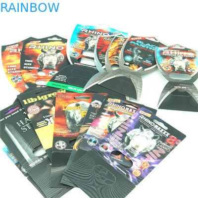 Männliches Verbesserungs-Pillen-Verpackungs-Kasten-GroßhandelsNashorn 69 Verpackenkarten 3d bewirken die Rhinopill-Kapsel-Blase, die Ca verpackt