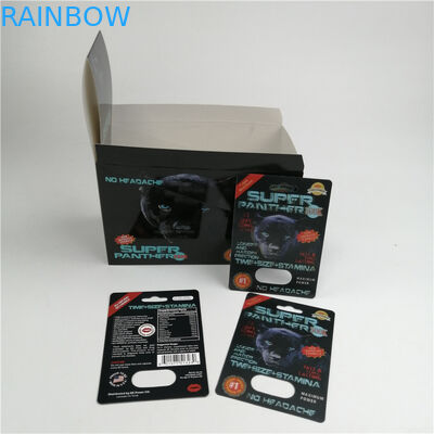 Neueste Nashorn-Sex-Pillen-Blasen-Karte des Entwurfs-600k 700k, die für männliche Verbesserungs-Kapsel verpackt