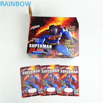 Sex-Pillen-Verpackenkarte 9x12cm des Seidendruck-CMYK