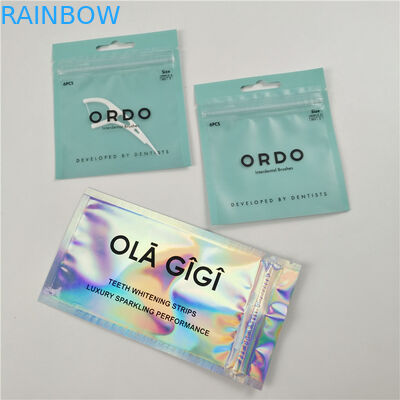 Niedriges des Zahnseidefalllochs MOQ klares vorderes der Kunststoffgehäusetaschen Aluminiumfoliereißverschlusstaschenverpacken