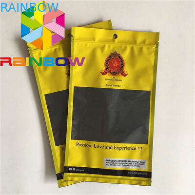 Wiederversiegelbare drei Seitendichtung flache Plastik-Taschen sehen durch Zigarren-Feuchtigkeits-Beutel-das Plastikunkraut-Nahrungsmittelbeutel-Verpacken