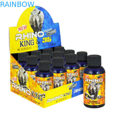 Männlicher Nashorn-Flaschen-Papier-Kasten der Verbesserungs-Kapsel-CMYK mit Stand