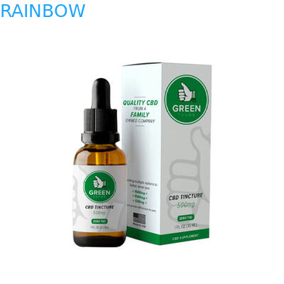 Bunter Drucktropfflasche-Papier-Kasten CBD CMYK 120mic