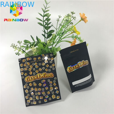 Plastik-Gewohnheits-Stand Plastik mit Reißverschluss herauf Schwarz-Lech der Beutel-150mg