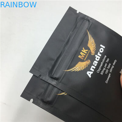 Reißverschluss Matte Snack Plastic Pouches Packaging druckte die versiegelte Seite drei