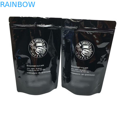 Kaffeebohnen stehen oben glattes Schwarzes des Reißverschluss-kundenspezifisches Druckbeutel-100g 500g 1kg
