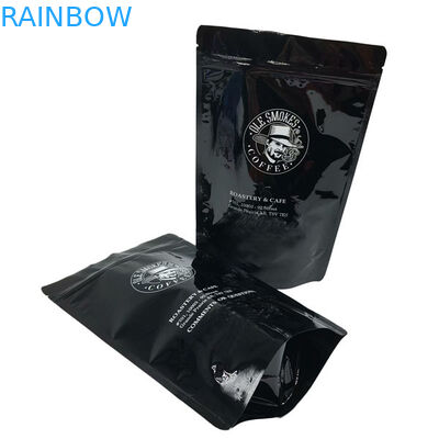 Kaffeebohnen stehen oben glattes Schwarzes des Reißverschluss-kundenspezifisches Druckbeutel-100g 500g 1kg