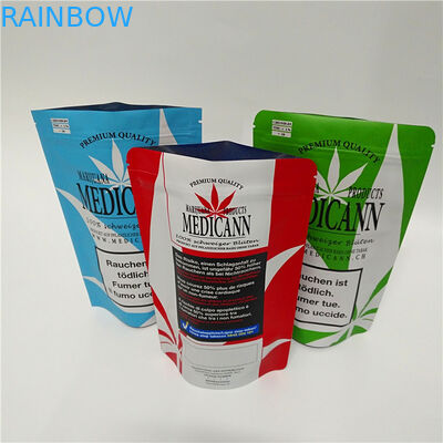 Fertigte Seitendichtungs-Beutel des CBD-Blumen-Kraut-Reißverschluss-drei gedruckt lamelliert besonders an