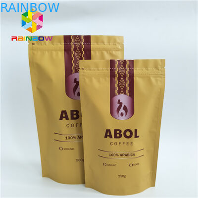 Kundenspezifischer Nahrungsmittelgrad, der den Aluminiumfolie-Beutel verpackt Stellung mit Reißverschluss heißsiegelt