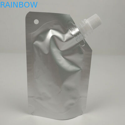 Einfache silberne Aluminiumfolie Juice Beverage Spout Pouch Packaging 100ml 150ml