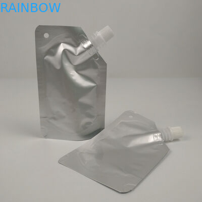 Einfache silberne Aluminiumfolie Juice Beverage Spout Pouch Packaging 100ml 150ml