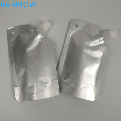 Einfache silberne Aluminiumfolie Juice Beverage Spout Pouch Packaging 100ml 150ml