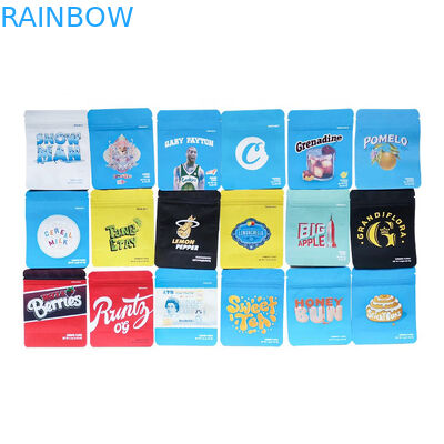 Sackt 8. 3.5g Plastik Zipverschluss-kindersichere Blume Plätzchen-Kaliforniens Sf kleine Taschen der Plätzchen-3.5g mit Hologramm-Aufklebern ein