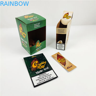 Kundenspezifischer Druck-Logo Folding Cigar Wrap Kraft-Papier-Kasten für das Blatt-Verpacken