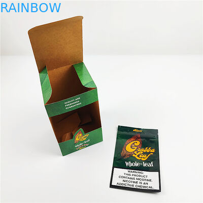 Gewohnheit druckte Aluminiumfolie Verpackenkästen der natürlichen grabba Blatt Kappen-Anzeige für Hutzigarre Verpackenkasten