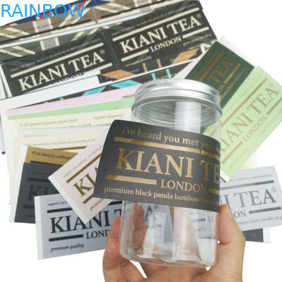 Einzigartige kundengebundene klebende wasserdichte Aufkleber-Nahrungsmittel-Wasser-Flasche kundenspezifischer Logo Printed Labels Sticker