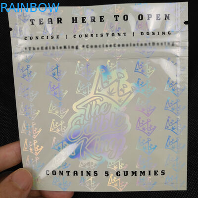 Kundenspezifische Seite Logo Design Zip Lock Resealable-Geruch-Beweis-Aluminiumfolie-Plastik-Plastikdrei versiegelte Verpackenhologramm-Tasche