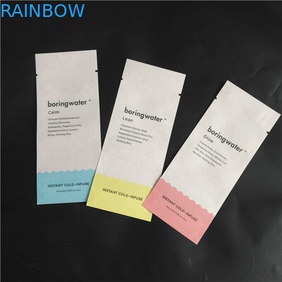 Eco-Freund-sackt das biologisch abbaubare Kraftpapier Winkel- des Leistungshebelsmittel-Nahrungsmittelpulver-Gewürz-Verpacken drei Seitendichtungs-Beutel ein