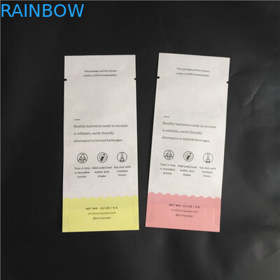 Eco-Freund-sackt das biologisch abbaubare Kraftpapier Winkel- des Leistungshebelsmittel-Nahrungsmittelpulver-Gewürz-Verpacken drei Seitendichtungs-Beutel ein