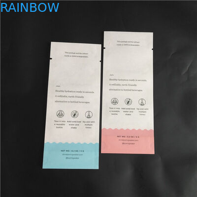 Eco-Freund-sackt das biologisch abbaubare Kraftpapier Winkel- des Leistungshebelsmittel-Nahrungsmittelpulver-Gewürz-Verpacken drei Seitendichtungs-Beutel ein